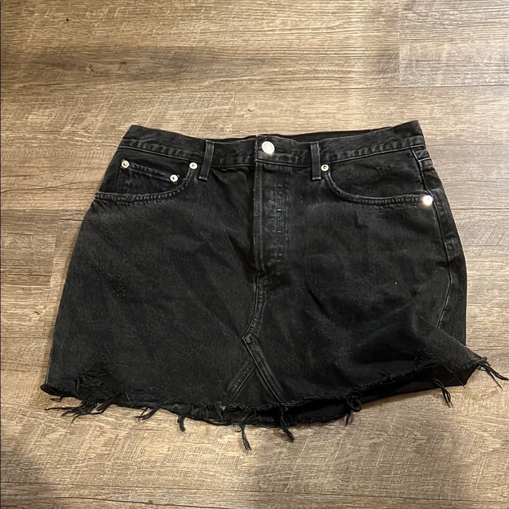 Agolde Charcoal Denim Skirt